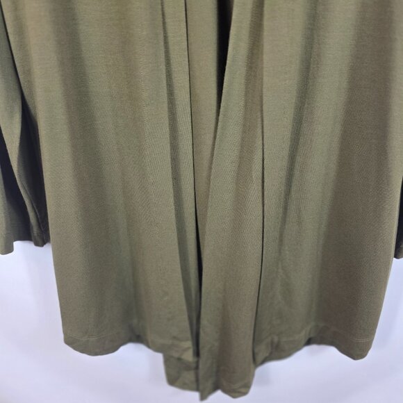 Chico's Olive Green Touch of Cool Knit Open Front Cardigan Women's Size Medium - Picture 6 of 13